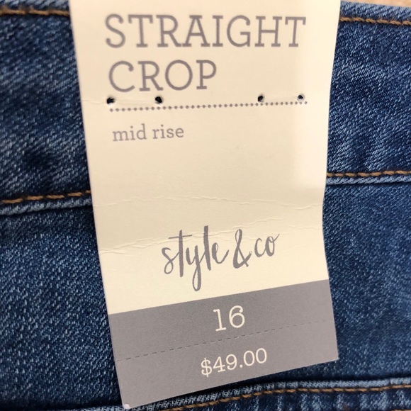 Style & Co. Straight Crop Mid Rise Jeans - Picture 4 of 5